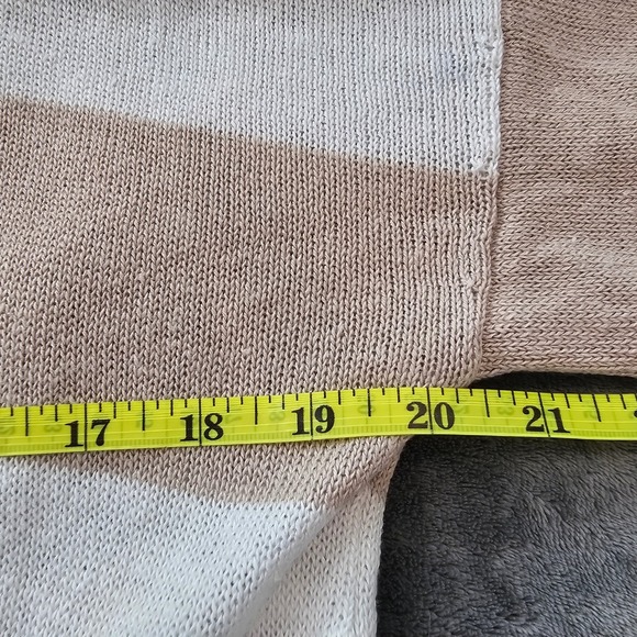 Eileen Fisher Striped Knit Tunic Sweater Size S Crew Neck Pockets - Picture 5 of 7